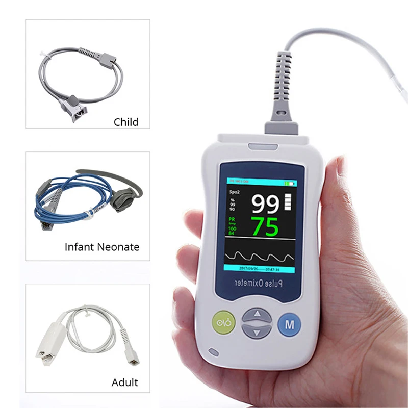 Medical Portable Handheld Pulse Oximeter For Adult Newborn Infant Neonatal Child Baby Kids Mini OLED Fingertip Oximetro C2