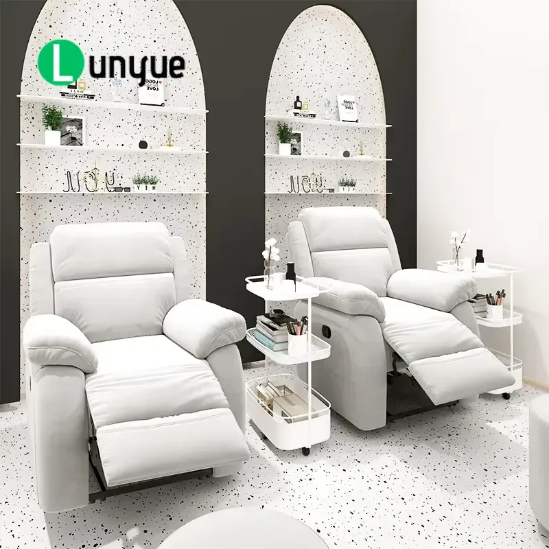 European Metal Pedicure Chair Electric Manicure Beauty Eyelash Sofa Single Lazy Rocking Chair Multi Functional Foldable 3 in