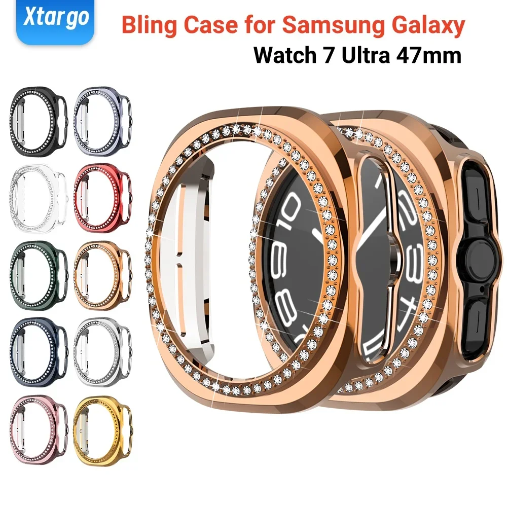 

Bling Case for Samsung Galaxy Watch 7 Ultra 47mm Diamond Bumper With Hollow PC Protective Cover for Samsung Galaxy Watch 7 Ultra