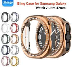 Bling Case for Samsung Galaxy Watch 7 Ultra 47mm Diamond Bumper With Hollow PC Protective Cover for Samsung Galaxy Watch 7 Ultra