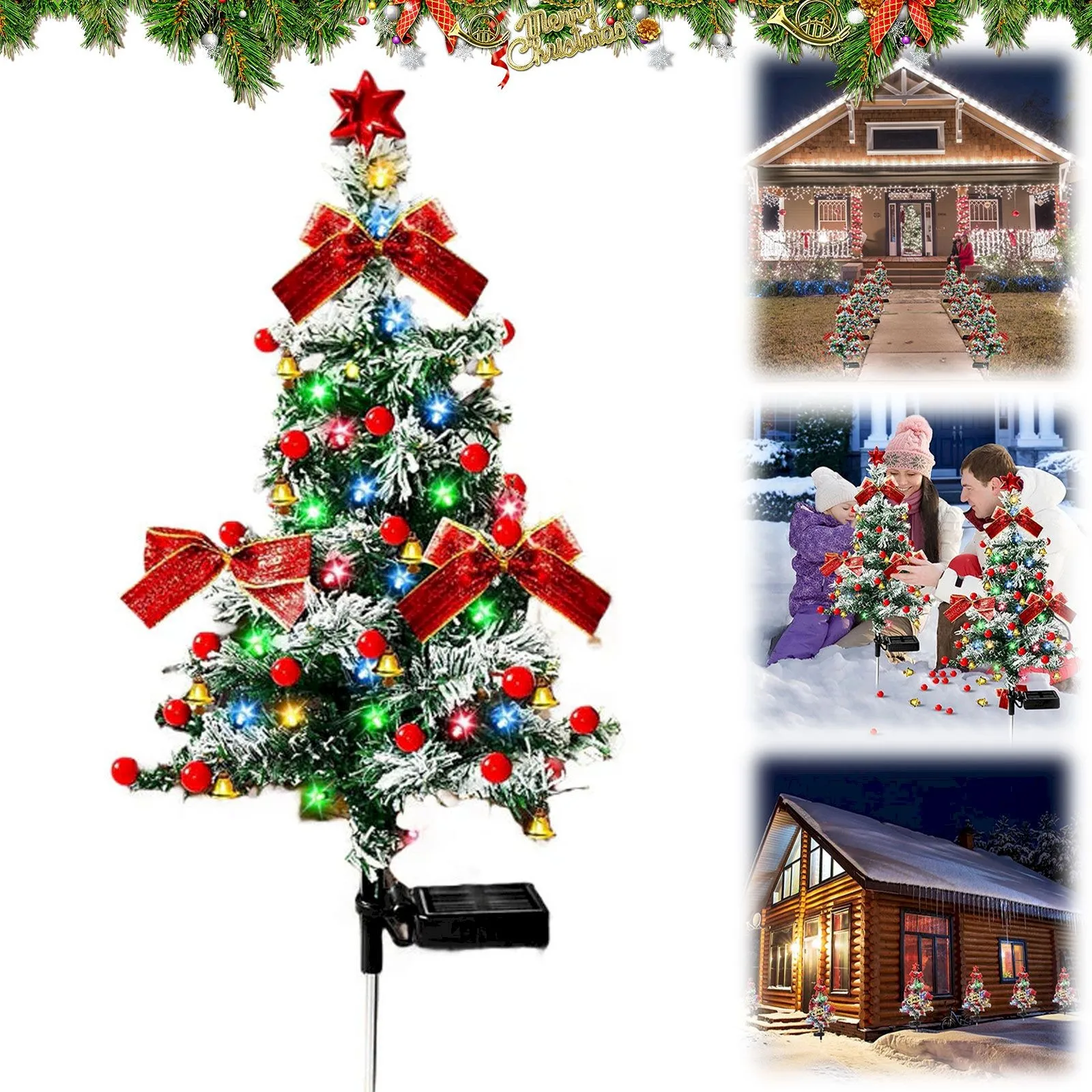 

Cedar Christmas Tree Lights Decoration Small Power Xmas Tree Lights Outdoor Patio Garden Inserted Lawn Lamp Christmas Decorative