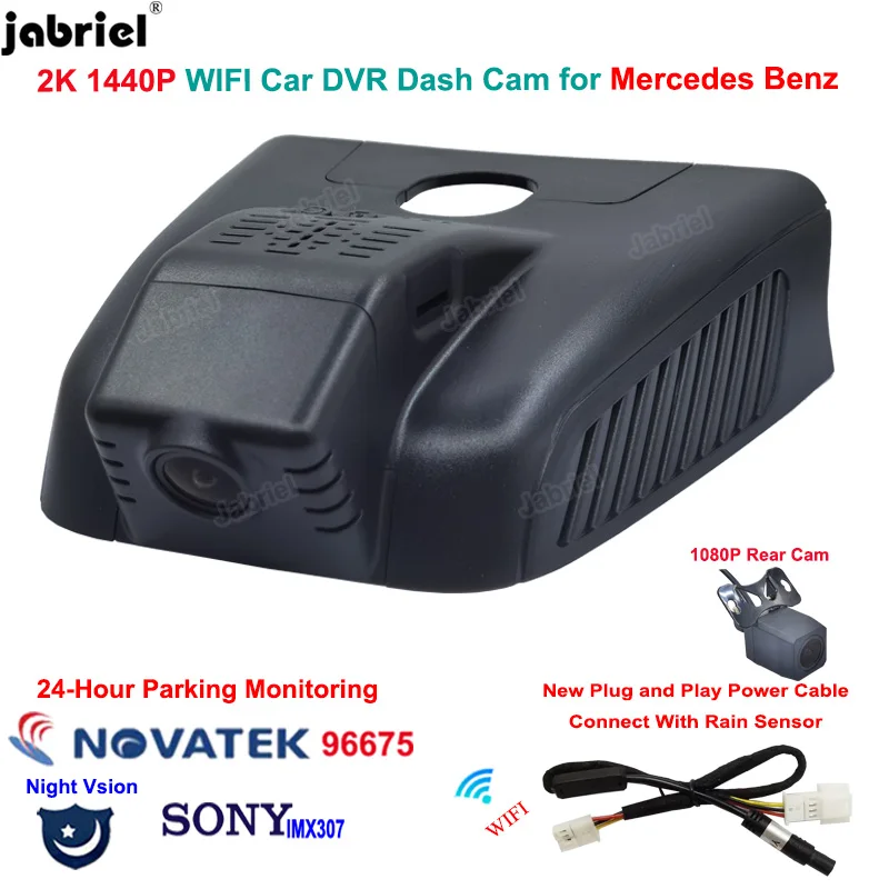 

2K Wifi Dash Cam Car DVR 24H Dual Lens Dashcam for Mercedes Benz A Class w177 A180 A200 A220 2019 2020 2021 2022 Video Recorder