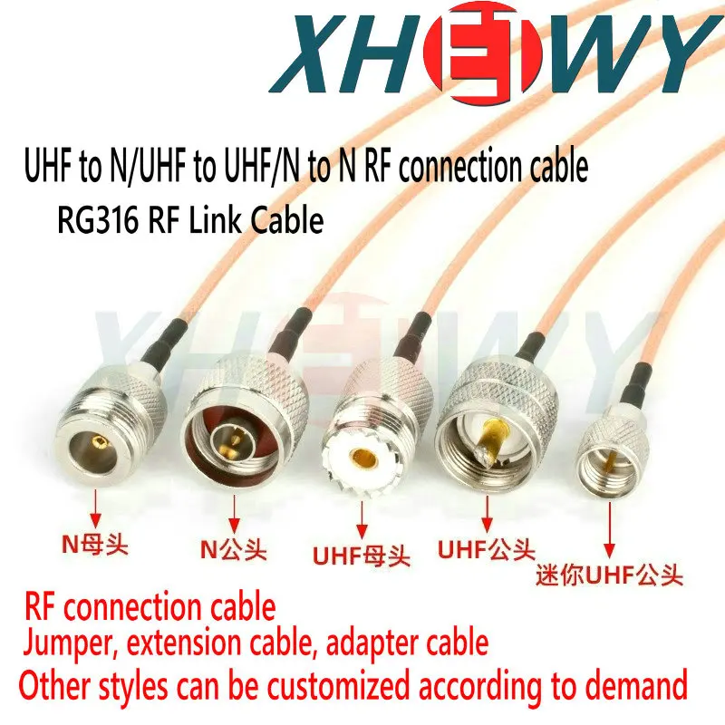 

UHF to N male and female RF cable Mini UHF to N connection cable RG316 adapter extension cable