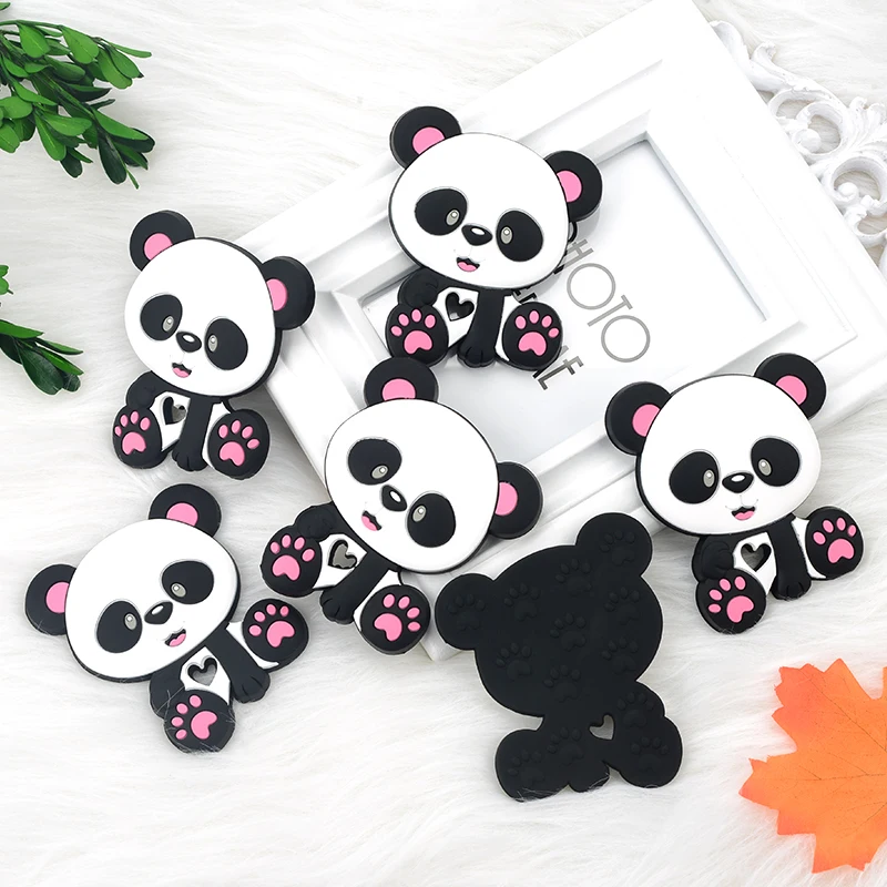 LOFCA Panda Silicone BPA Free Silicone phone key pendant bag panda Jewelry DIY Silicone Keychain jewelry Accessories