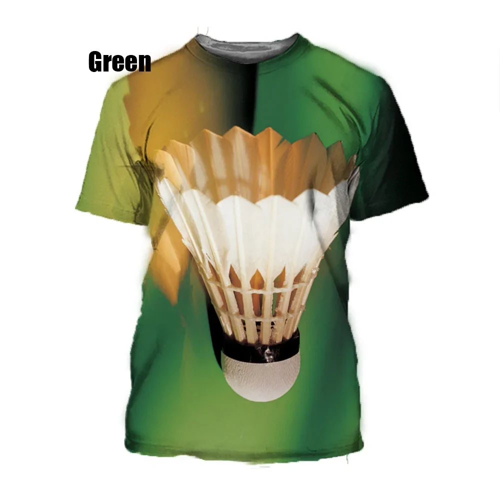 Men/Women Cool Fun Crew Neck Top Fashion Shirt Fashion New Sport Badminton 3d Printed Crew Neck T-shirt