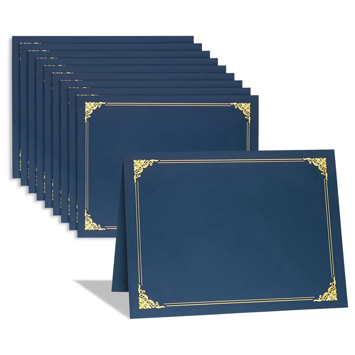 Porta certificati, porta diploma da 10 confezioni, coperture per certificati con bordo in lamina d'oro per dimensioni lettere 8,5x11 pollici