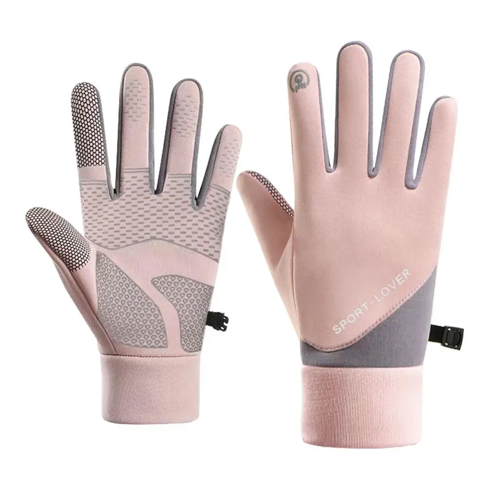 Touchscreen Outdoor Gloves Warm Fleece Winter Cycling Gloves Waterproof Windproof Anti Slip Hiking Motorcycle Gloves