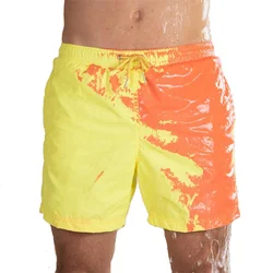 Beach Shorts Men Magical Color Change Swimming Short Trunks Summer Swimsuit Swimwear Shorts Quick Dry Bathing Beach Pants