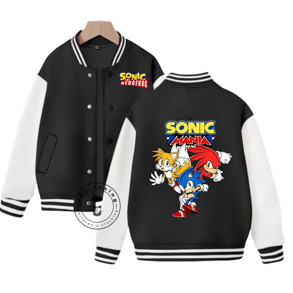 Sonic Anime Portswear Cute Cartoon Jacket Boys and Girls Spring and Autumn New Loose Sports Baseball Jacket Gift