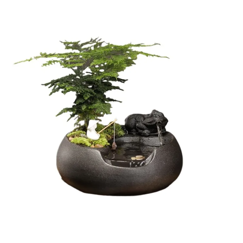 

Large group small circle lucky flowing water ornament circulating water living room office desktop