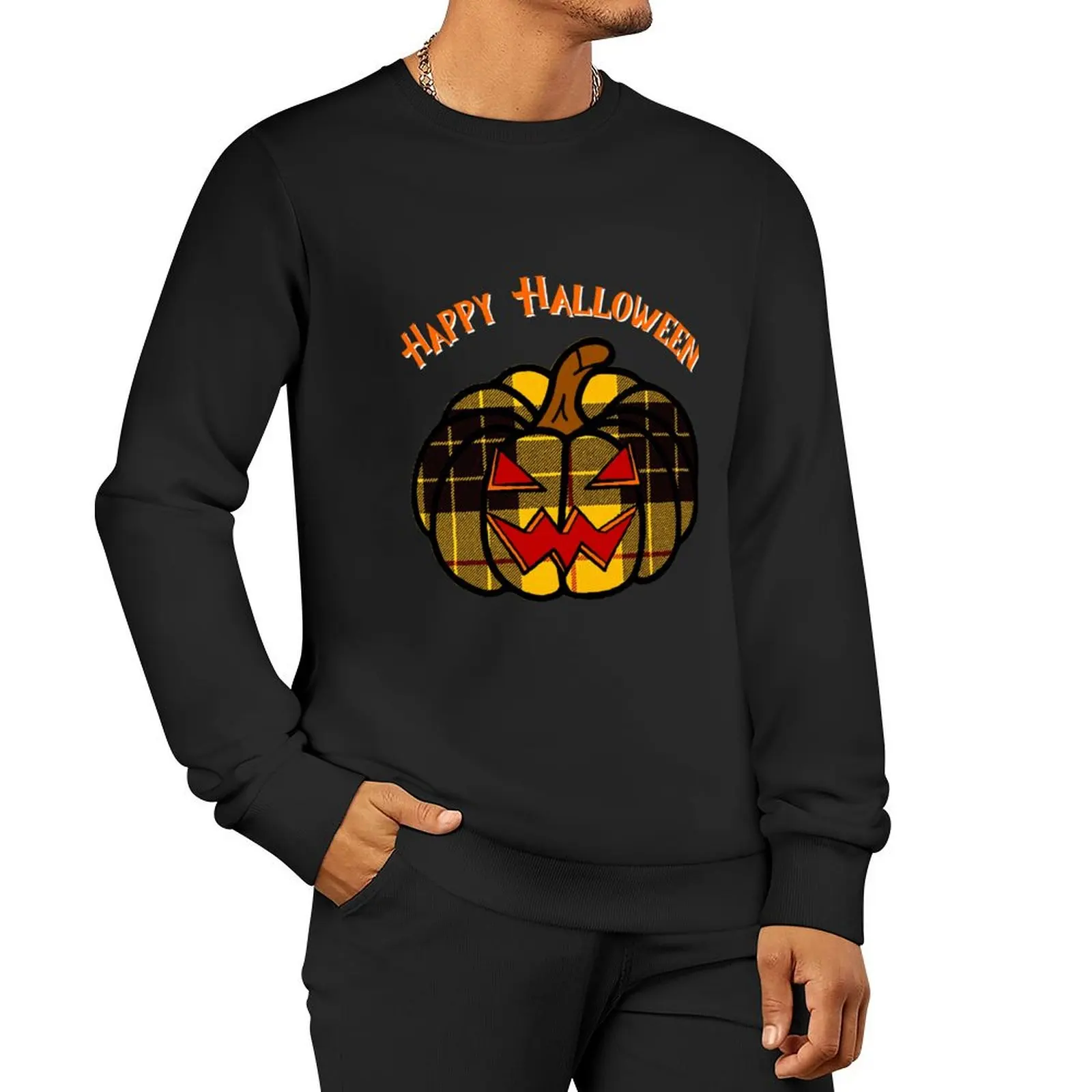 Happy Halloween Yer Sassenach! MacLeod Tartan Pumpkin Pullover Hoodie fashion men japanese style autumn sweatshirt