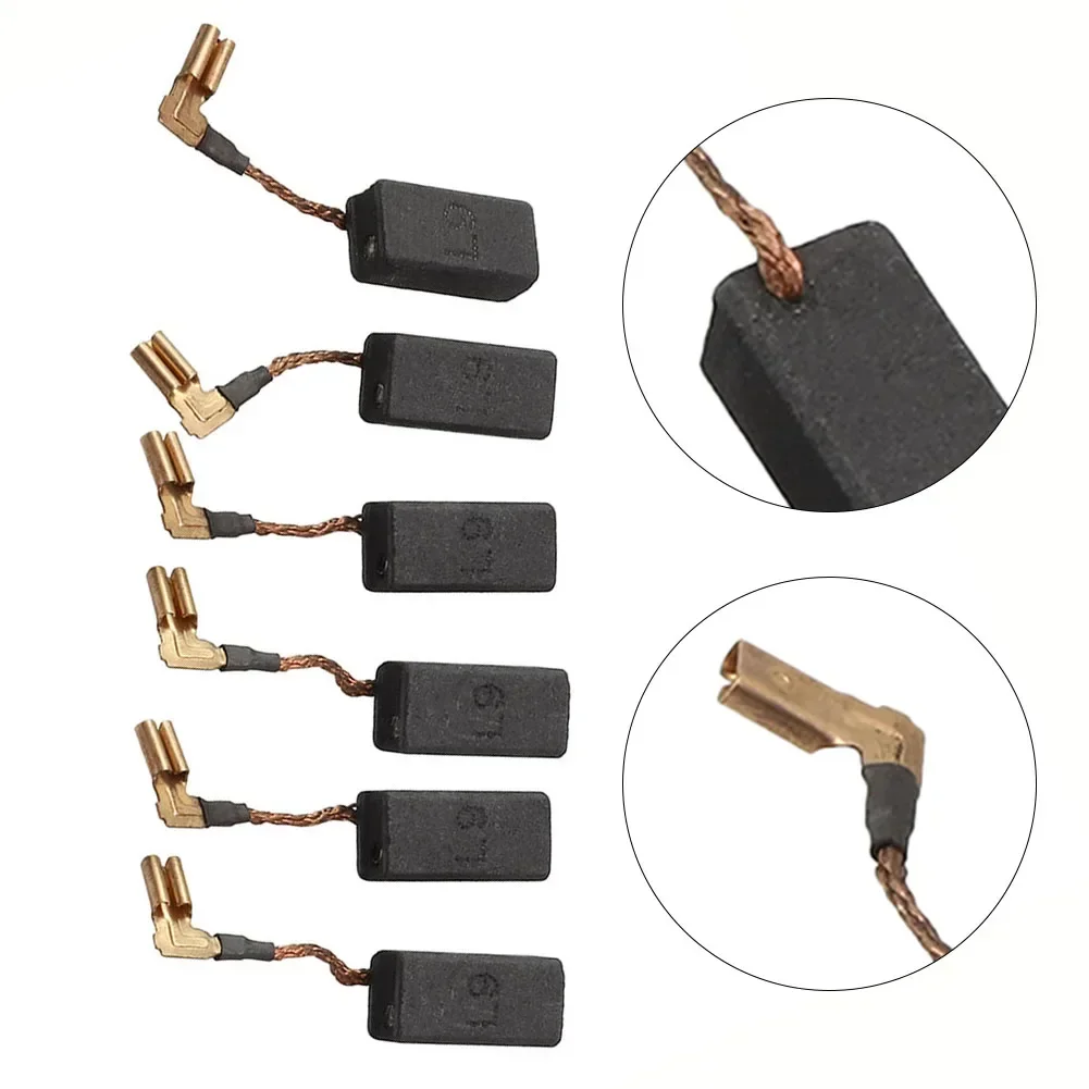 6pcs Carbon Motor Brush DWE4120 DWE4011 N097696 Grinder Motor Replacement Part For  Power Tool Accessory