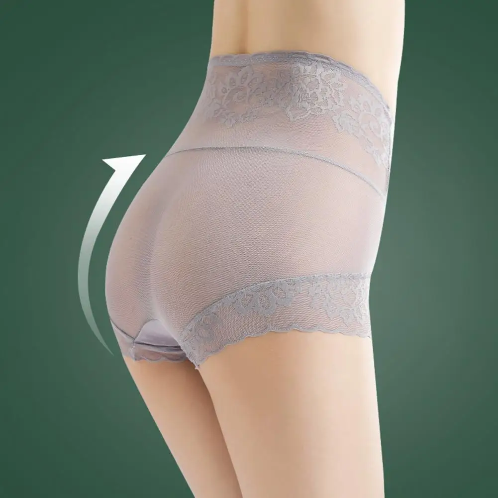 Women Briefs See-through Comfortable Sexy Mesh Quick Dry Solid Color Ultra-thin Butt-lifted Body-shaping Women Underpants