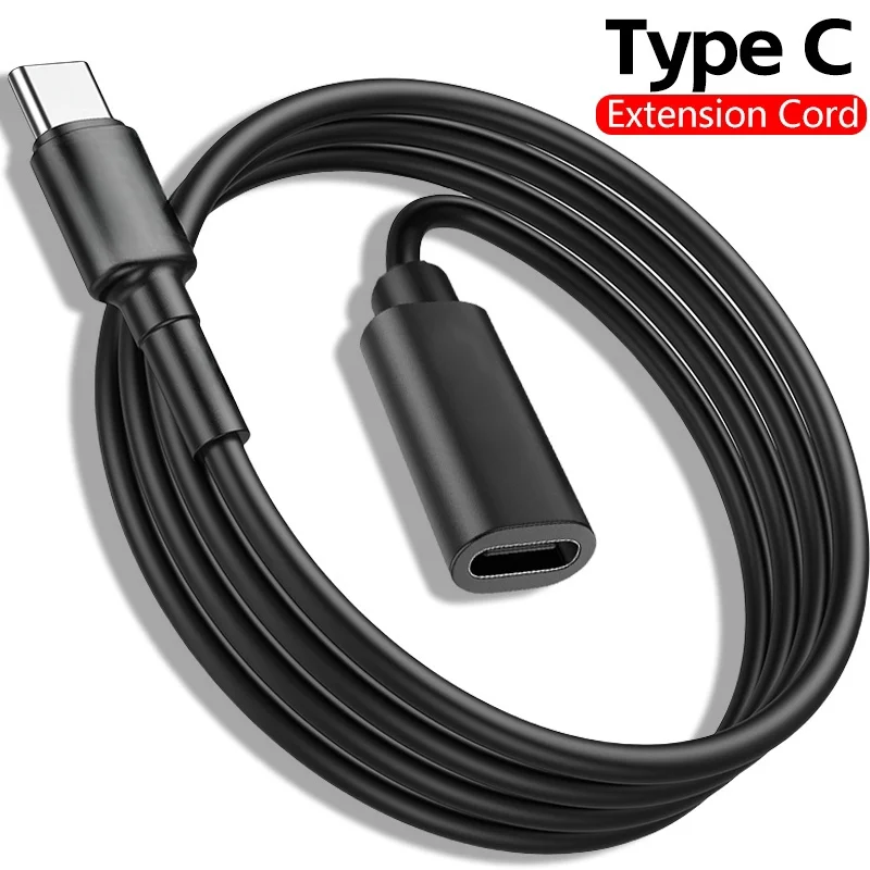 USB C Extension Cable Fast Charging & Transfer Data Type C Male to Female Extender Cord For Laptop Playstaion Tablet USB-C Hub