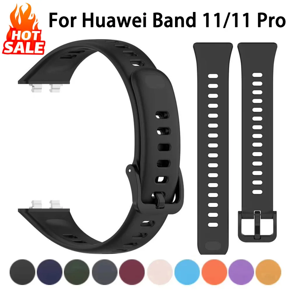 Original Straps For Huawei Band 11 Accessories Replacement Wristband Silicone bracelet correa Huawei Smart Band 11 Pro NFC Strap