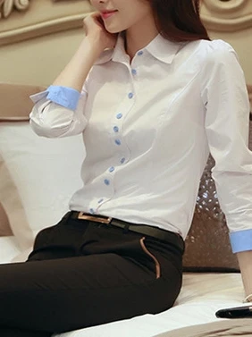 Csa de manga larga para mujer, ropa de trabajo Formal profesional, moda para ir al trabajo, lunares, poliéster fino, noved...