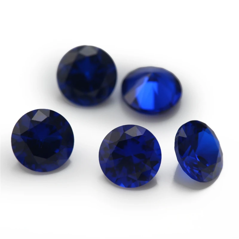 Size 3mm~12mm Round Brilliant Cut 112# 113# 114# Blue Gems Synthetic Spinel Stone For Jewelry DIY