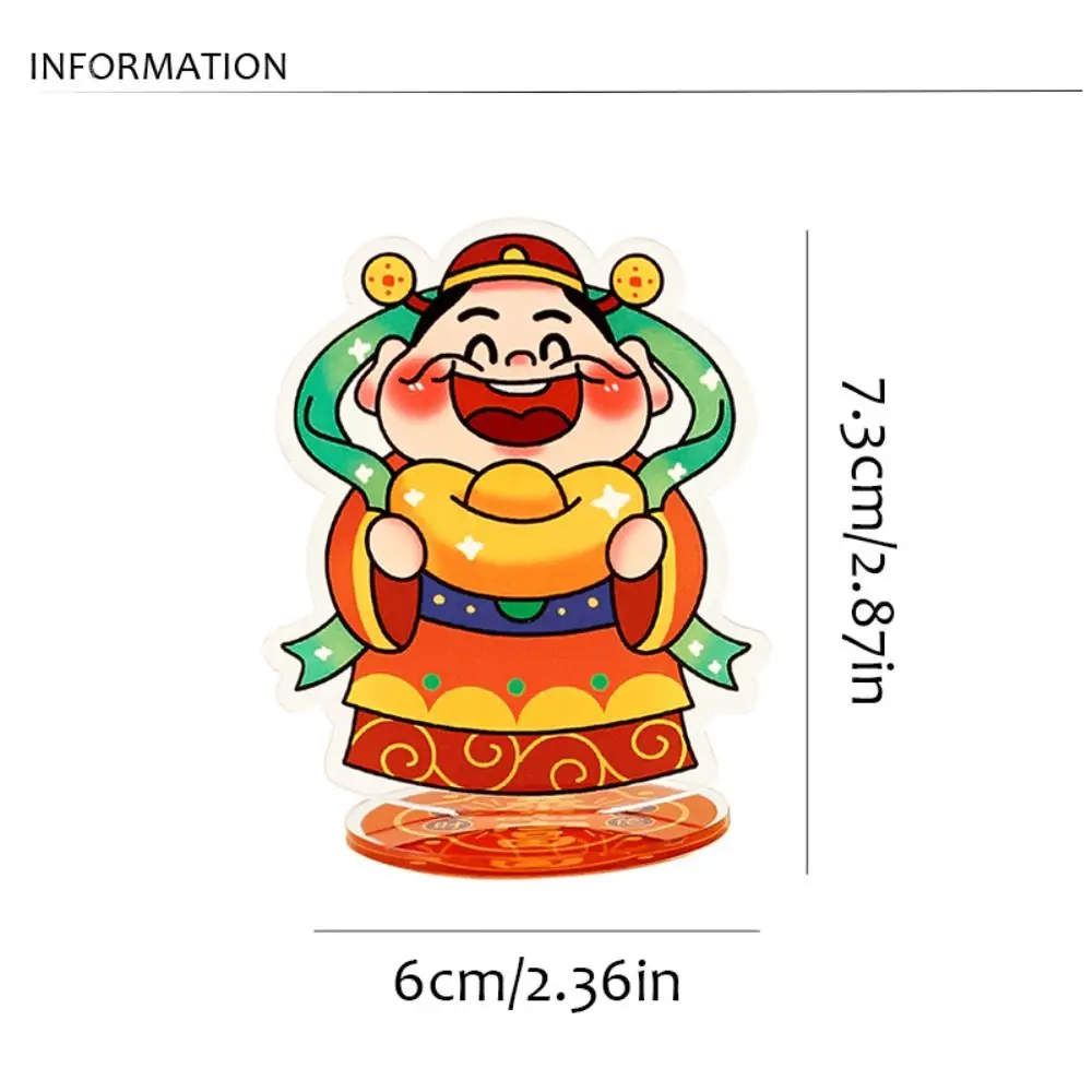 Chinesischen Stil Gott des Reichtums Stand Modell Platte Glück Kreative Gott des Glücks Figur Modell Platte Acryl Rot