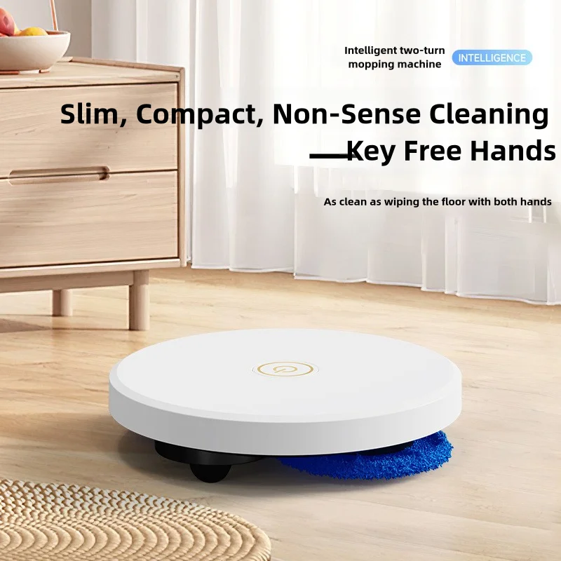 New Dual-Wheel Smart Floor Mopping Machine | Automatic Wet & Dry USB Rechargeable Mop For Household Cleaning