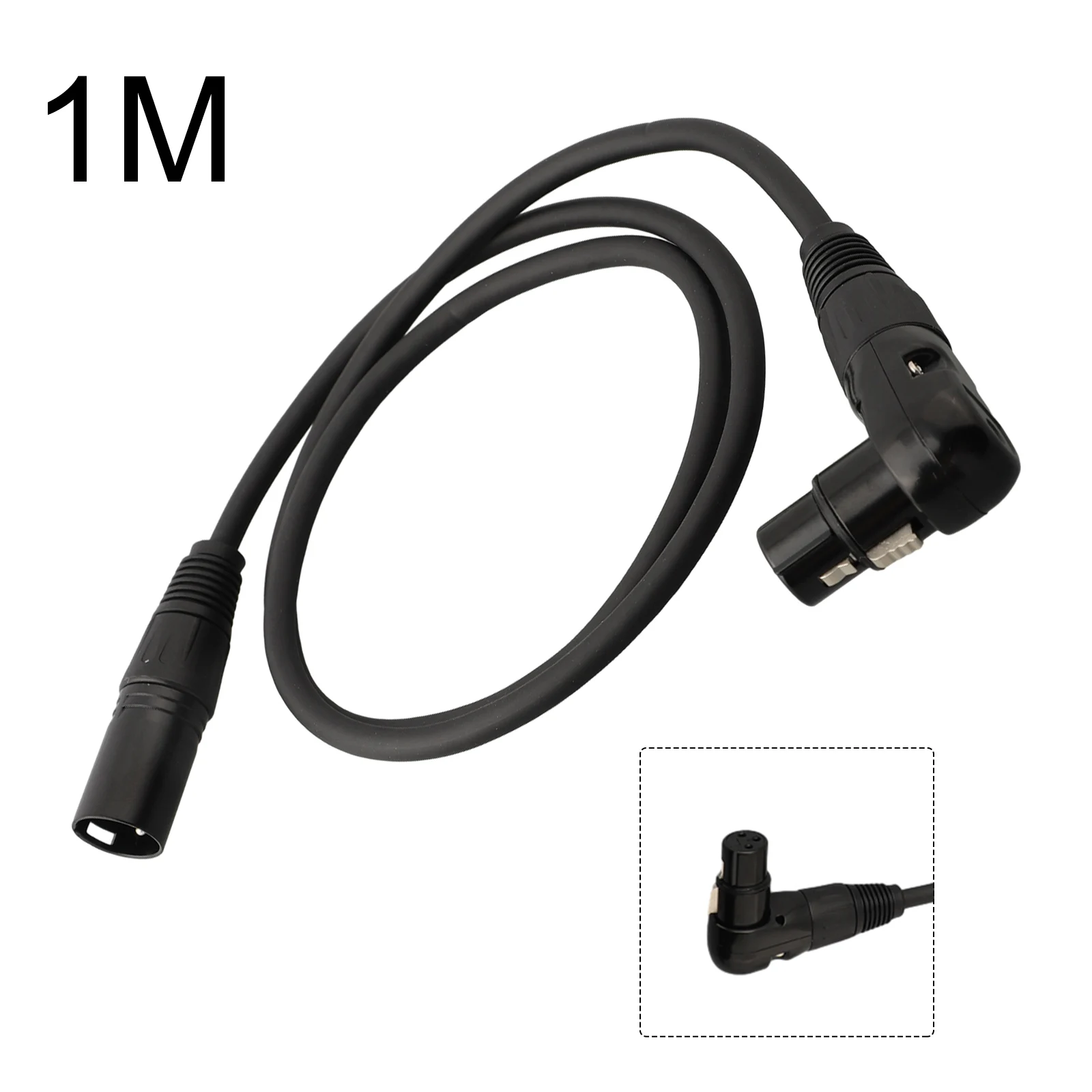 

XLR Mic Extension Cable 90 Degree Female to Straight Male Solving Limited Space Problem Compatible with Stage Lighting