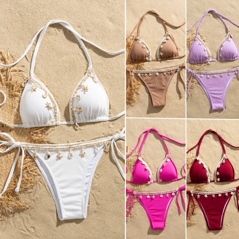 Sexy Bikini-Set für Damen, heißer Verkauf der Saison, neuer Riemen, Neckholder, Dreieck-Cup, Thermo-Frühlings-Badeanzug, Strand, sexy Badeanzug, Ch