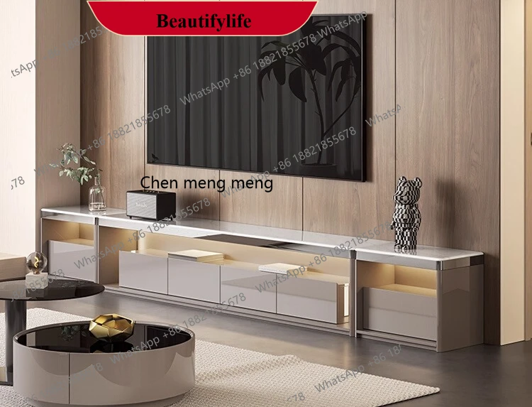 

z183 Floor-to-ceiling TV cabinet Italian light luxury, high-end villa living room home modern simple coffee table combination