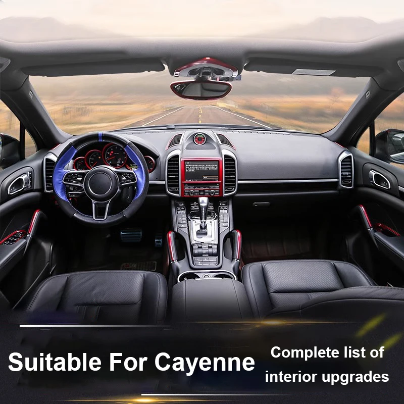 For Porsche Cayenne 2011 2012 2013 2014 2015 2016 2017 Instrument Panel Decorative Strip Special Sticker Interior Modification - view 3