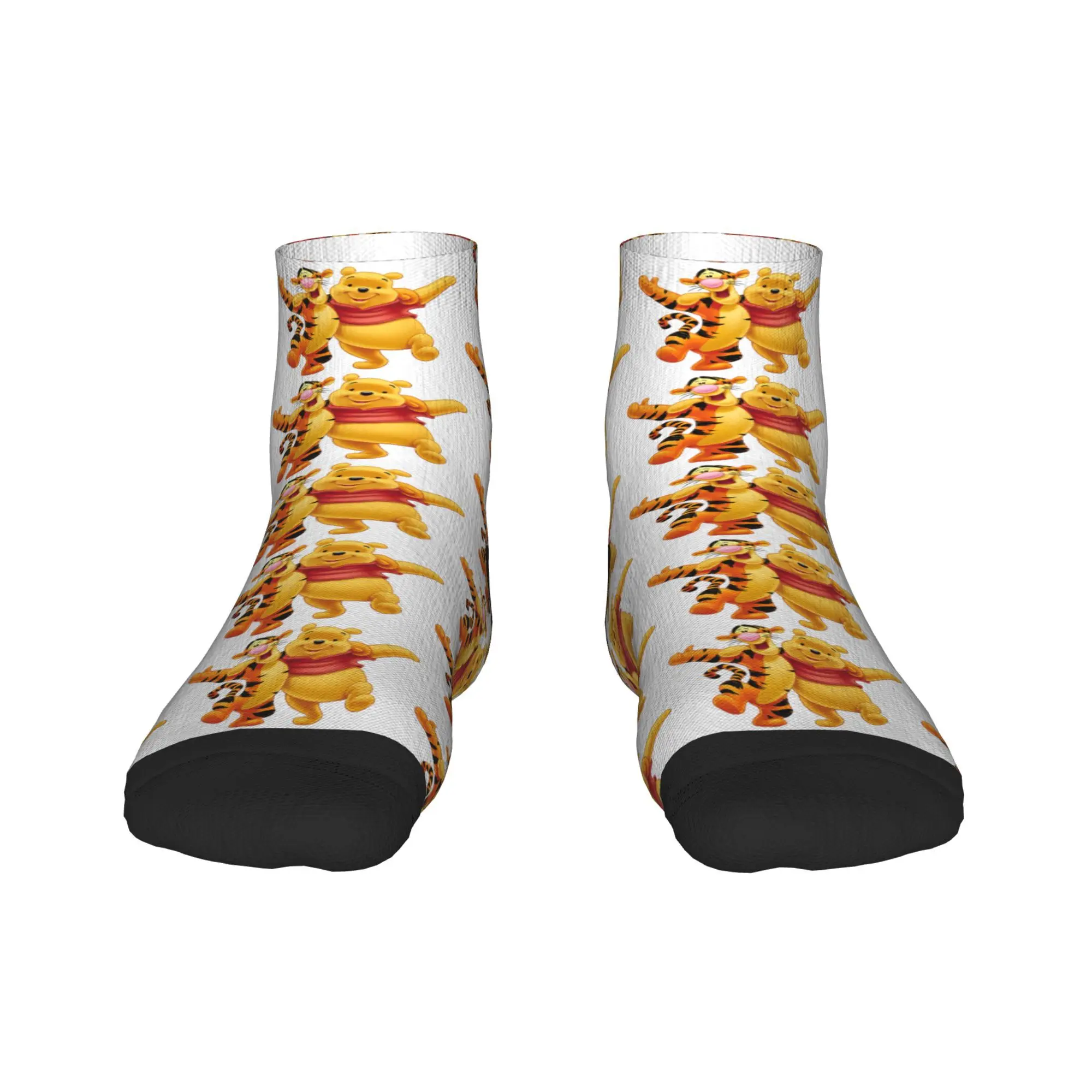 

Winnie The Pooh And Tigger Ankle Socks Anti Bacterial Comfort Soft Skateboard Socks For Women Men Summer Leisure Custom Sock