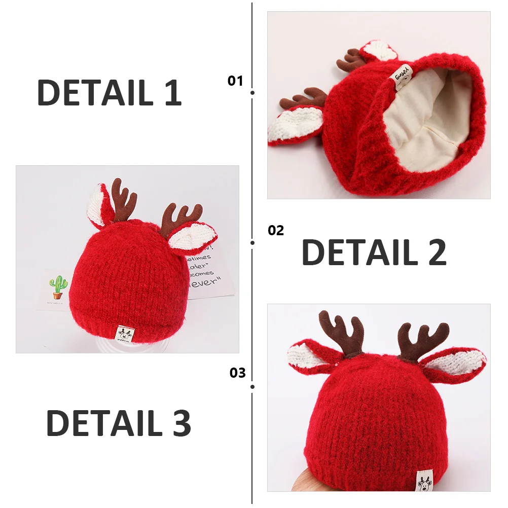 kids winter hat warm hat knitted hat winter antler hat woolen hats