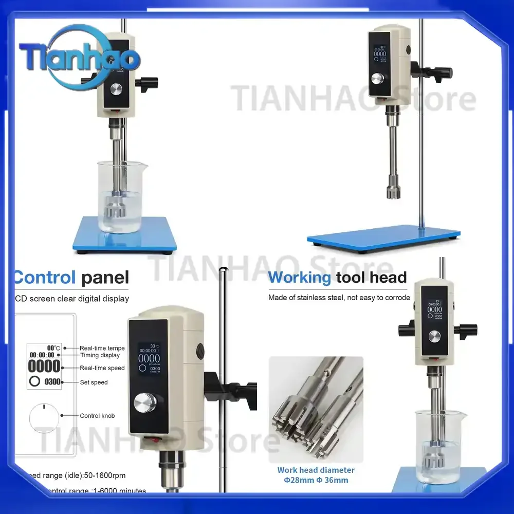 Professional Cosmetic Homogenizer Mixer Lab High Shear Stirrer for Lab Use No Foam for