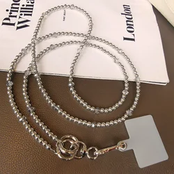 Long Crossbody Lanyard Electroplated Crystal Beads Handmade Beaded Chain Mobile Phone Lanyard Women's Neck Strap Anti Loss Strap