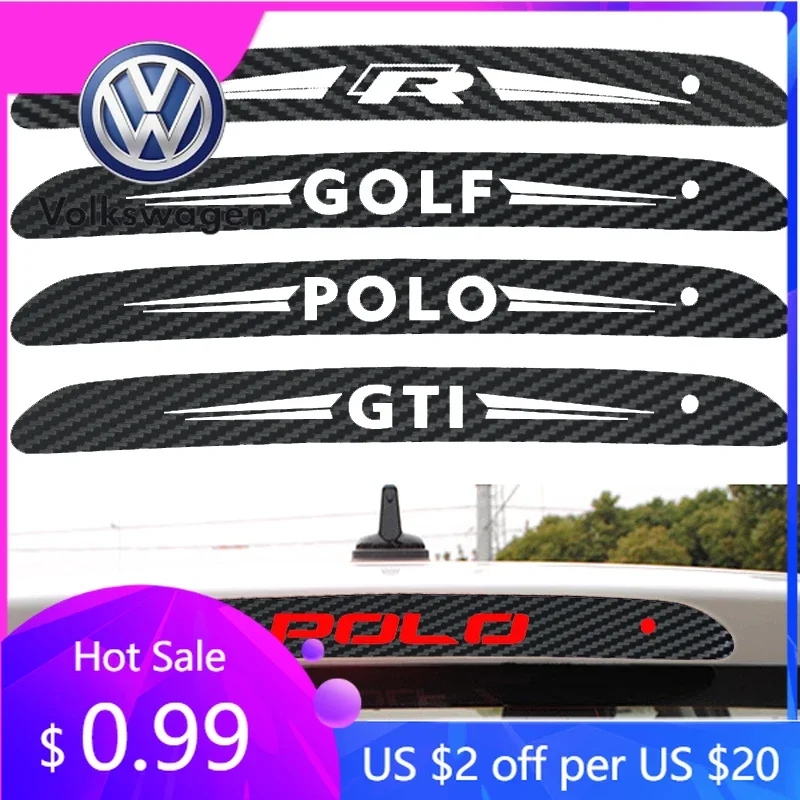 

For VW Volkswagen Jetta MK5 Golf Carbon Fiber Car High Brake Lights Lamp Sticker For Volkswagen GTI R-Line Polo T5 Golf Passat S