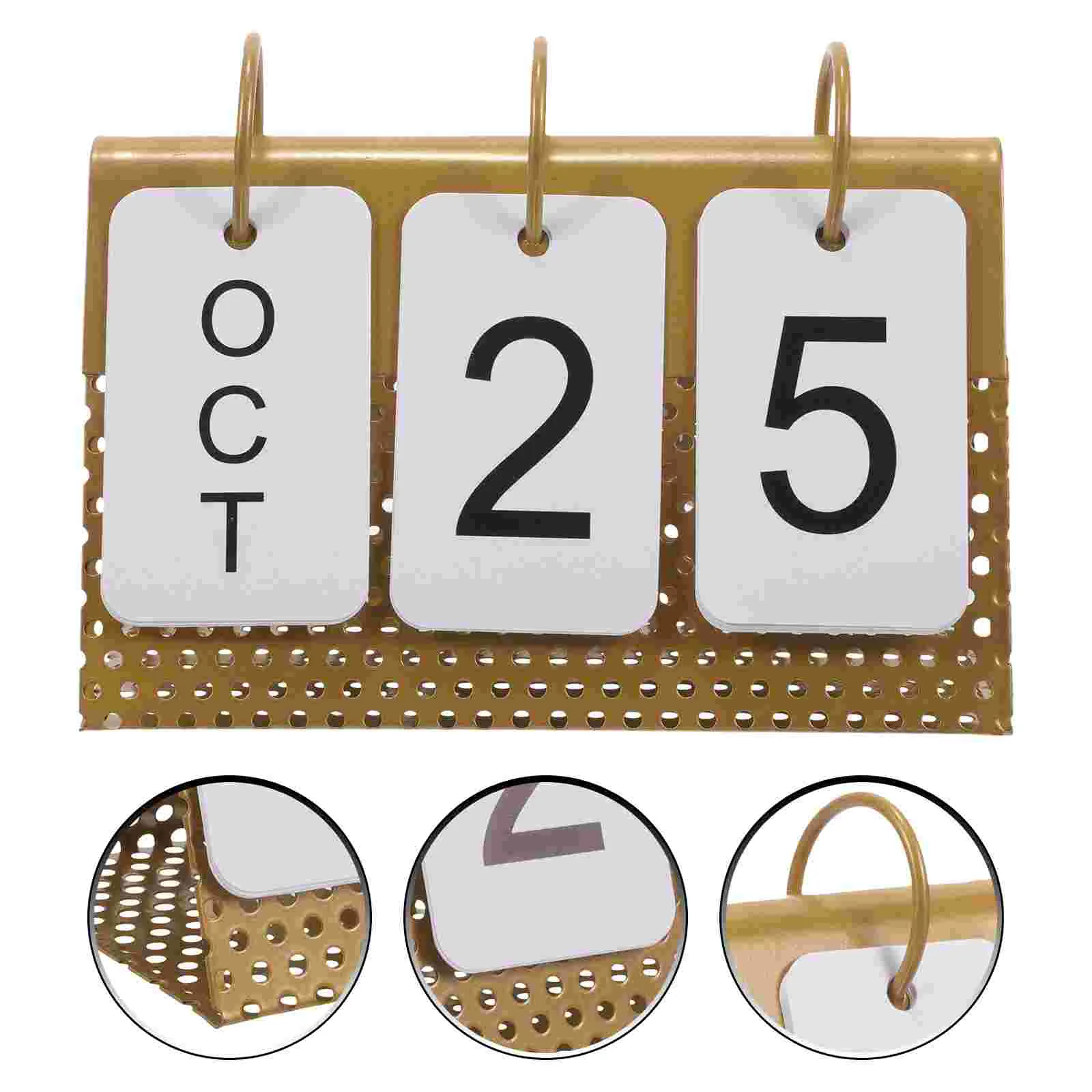 

Calendar Ornament Desk Decorations Wall Date Vintage Home Tabletop Creative Iron Metal Perpetual Frame Simple Office
