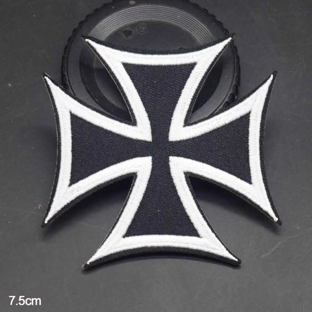 Iron Cross Chrome Germany 1813 Malta Virtue Symbol Iron On Embroidered Clothes Patches For Clothing Wholesale