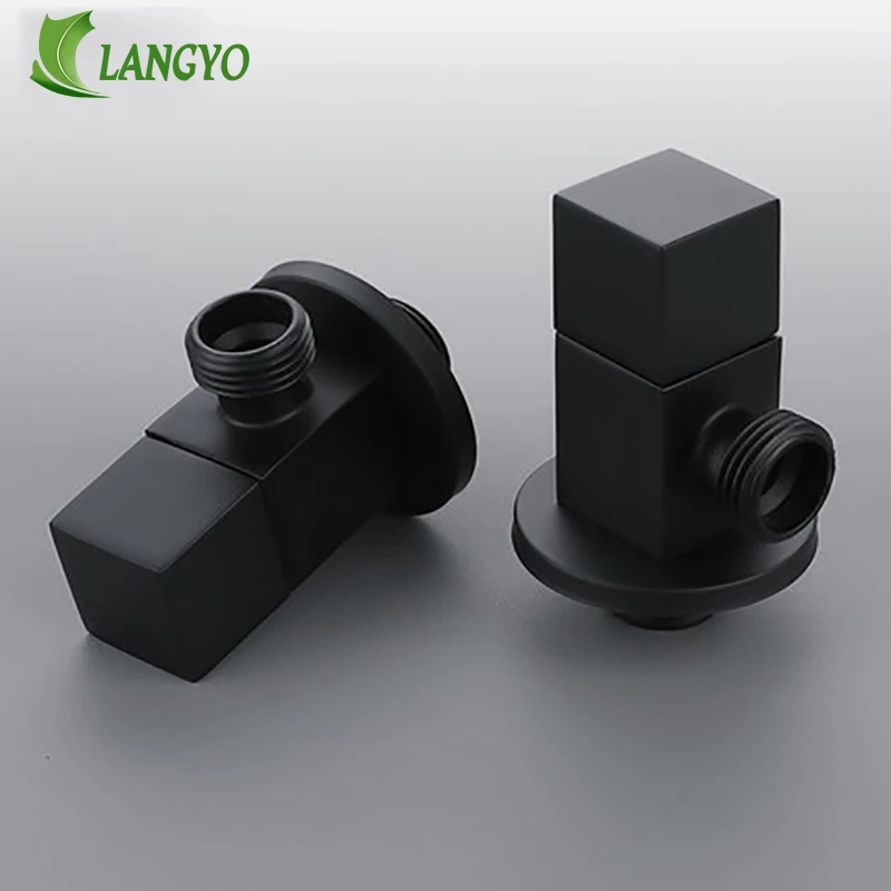 

Becola Brass Black Angle Filling Valve Water Control Kitchen Bathroom Toilet Accessories Standard G1/2 Threaded