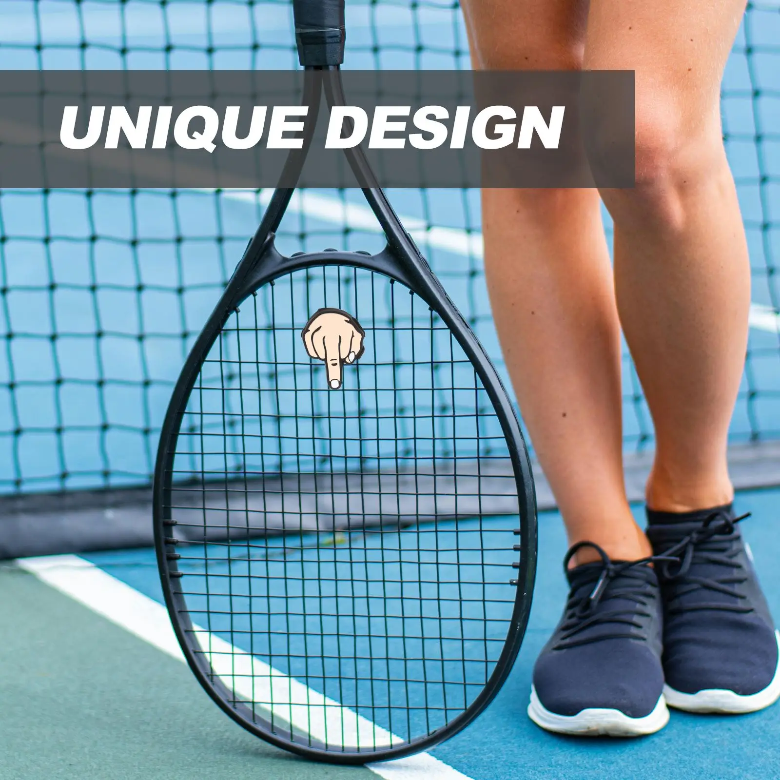 4Pcs Tennis Racket Shock Absorber Vibration  Funny Gesture Dampeners Anti-Vibration Silicone Sports Accessories Durable Tennis