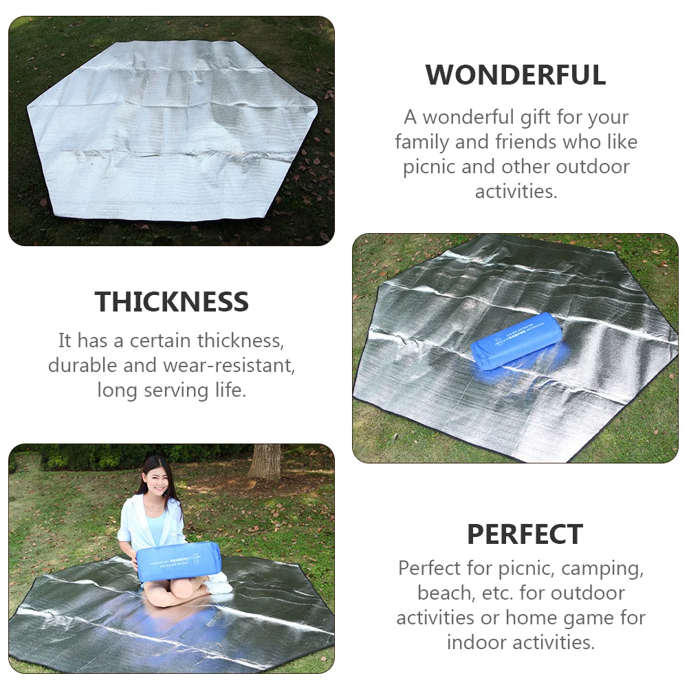 1 قطعة بطانية نزهة الألومنيوم فيلم التخييم حصيرة الحرارة معزول خيمة الكلمة حصيرة المحمولة في الهواء الطلق وسادة الأرض نزهة بطانية #3