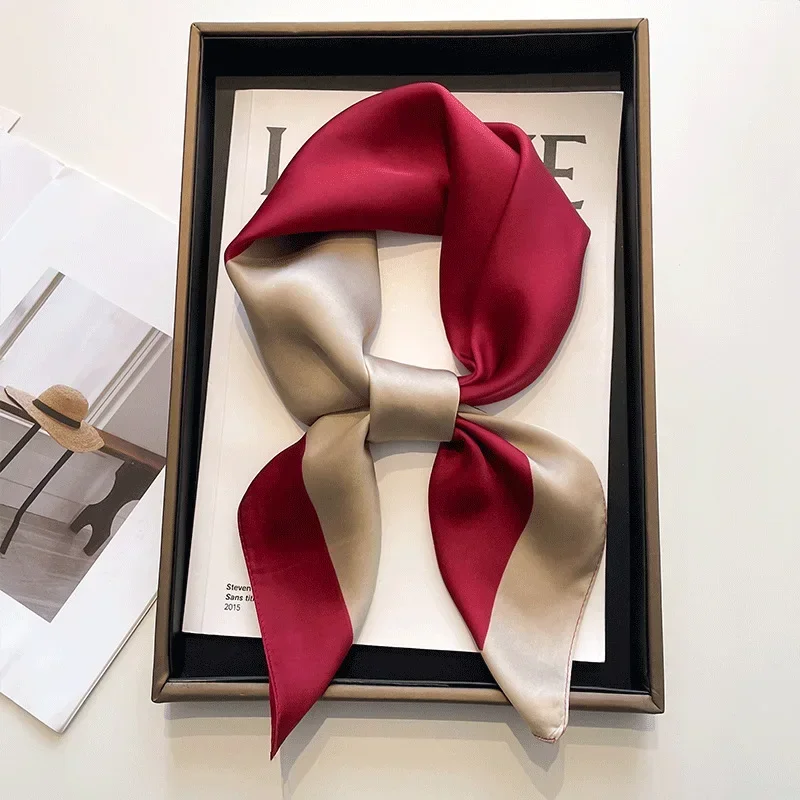 70 cm Seidenschal Frauen Mode Seide Satin Halstuch Weibliche Haargummis Stirnband Haarschmuck Weibliche Bandana Tasche Schals