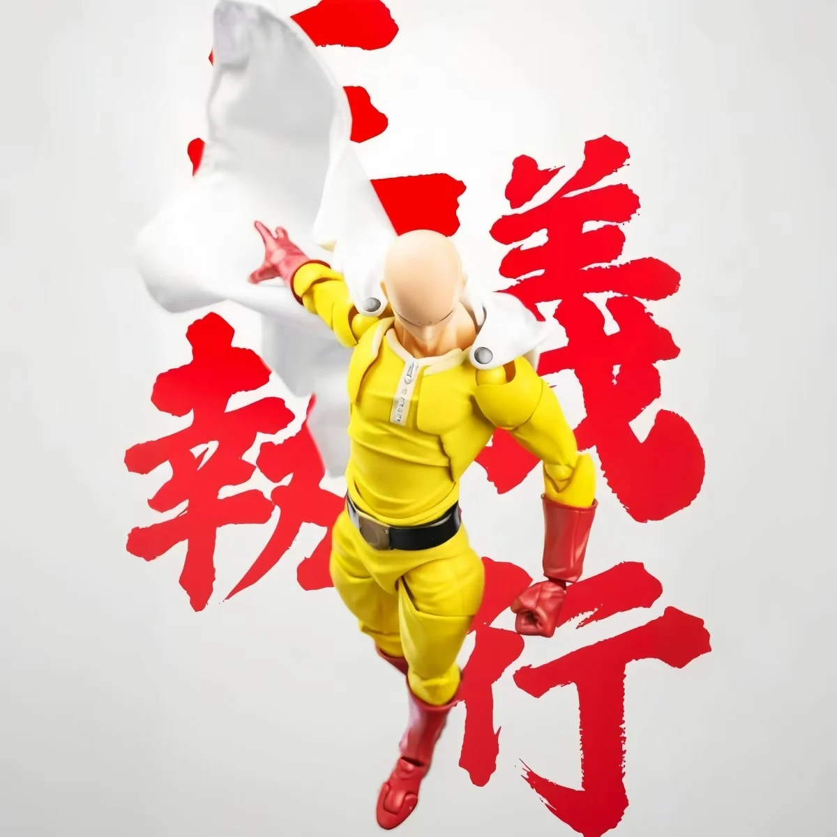 ฟิกเกอร์อนิเมะวันพันช์แมน ไซตามะ รุ่น Revoltech จาก Kaiyodo ของสะสมจากคอลเลกชัน Amazing Yamaguchi รูปปั้นโมเดลของเล่นตกแต่ง ของขวัญ