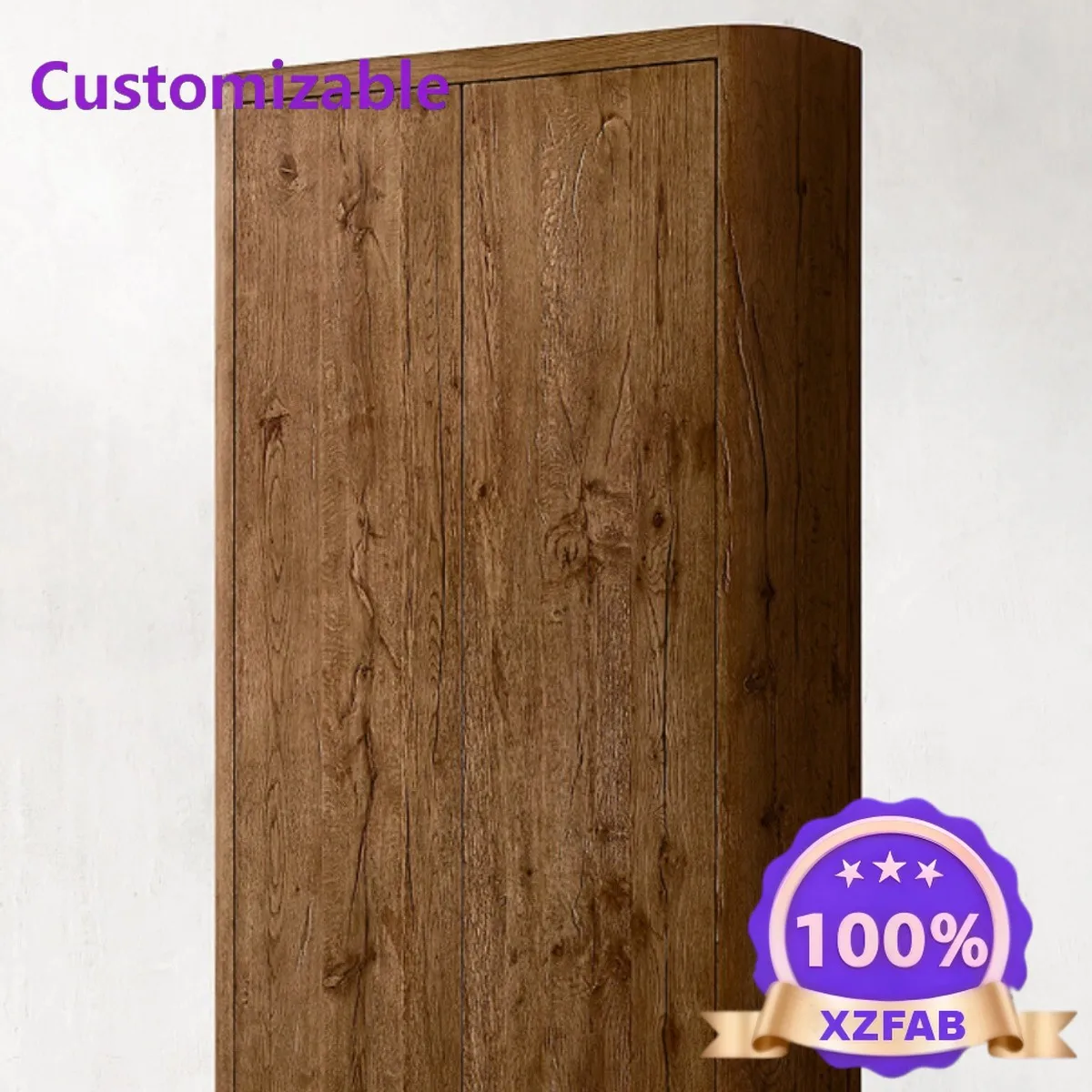Factory Direct 2026 American country solid wood old bookcase French heaven and earth lock villa retro custom locker oak two door