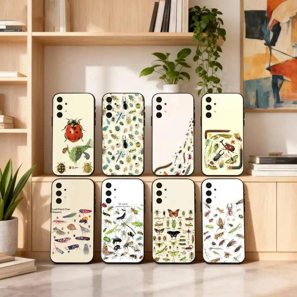 

I-Insects And B-Bugs Phone Case For Samsung S25,24,23,22,30,21,10,9,Ultra,Plus,Lite,FE,4,5 G Soft Black Case