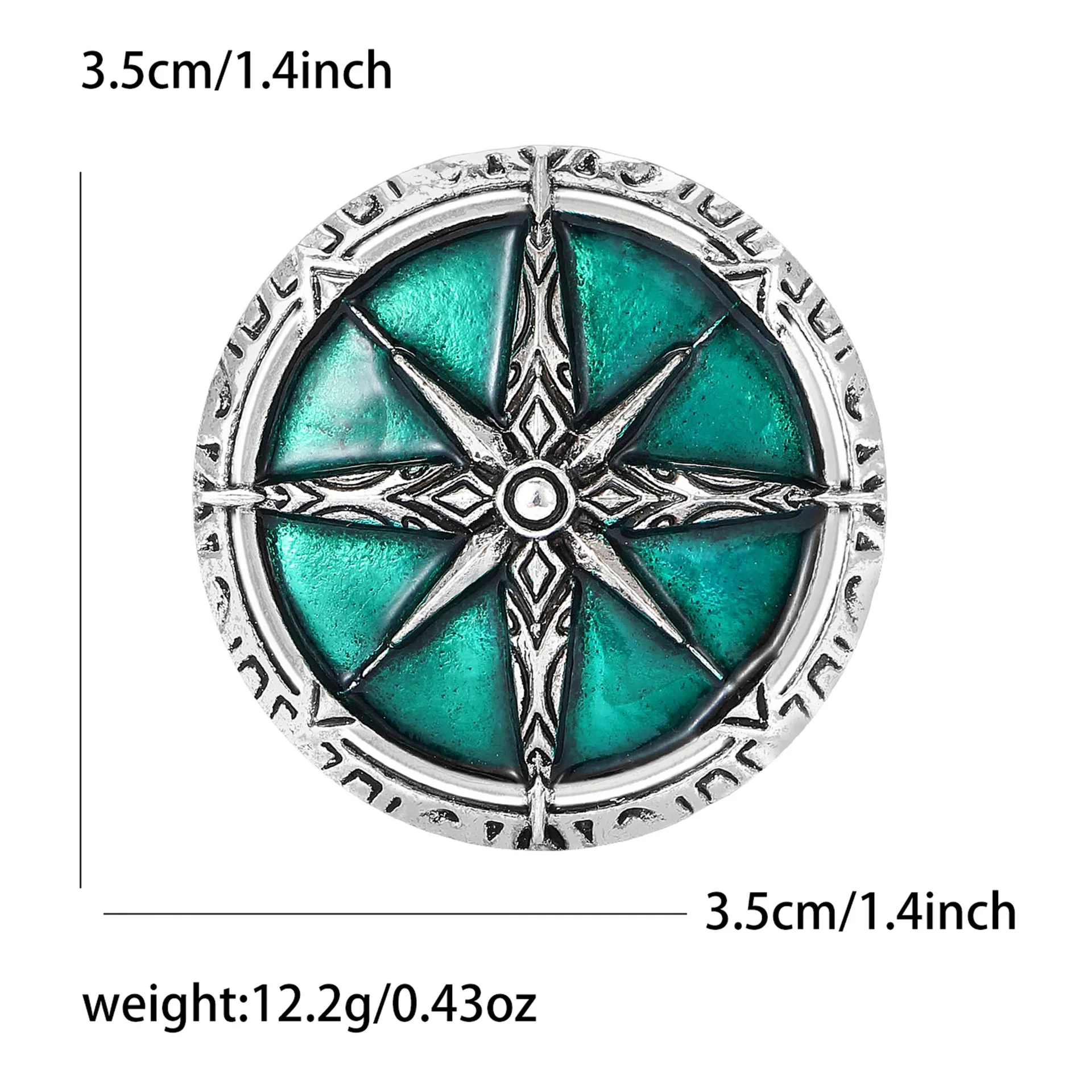 

Retro Compass Shield Brooch, Men's And Women's Fashionable Alloy oil-dripping Badge, Banquet Daily Wear Accessories, Collar Pin