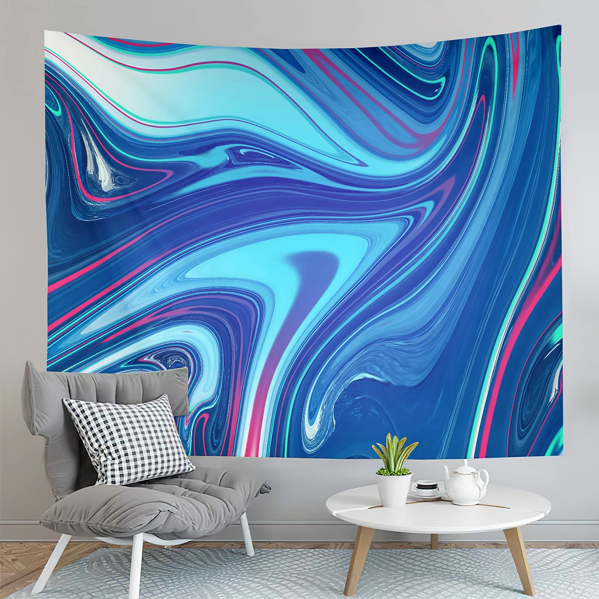 Boho Marbling Art Tapestry Swirl Patterns Tapestry Retro Style Print Tapestry Art Tapestries Home Living Room Bedroom Dorm Decor