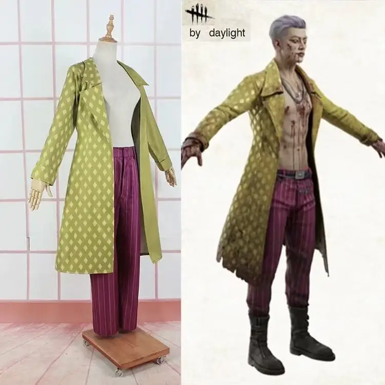 

TrickSter Giegie Cosplay Costume Ha Ji-won Uniform Game Dead Daylight Roleplay Men Yellow Coat Pant Set Halloween Party Cosplay