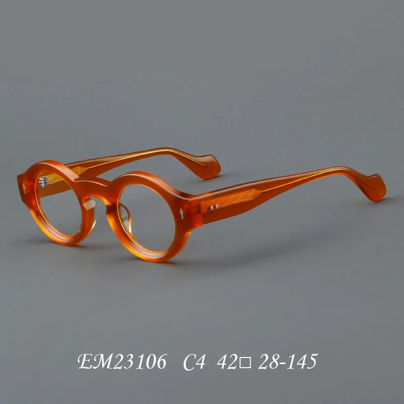 VCKA Runde Acetat-Myopie, Anti-Blau, Verfärben, Brille, Vintage-Stil, für Herren, verschreibungspflichtige Intensivierung, individuelle Optik, Brillen – 0,50 bis -10 – Detail 8