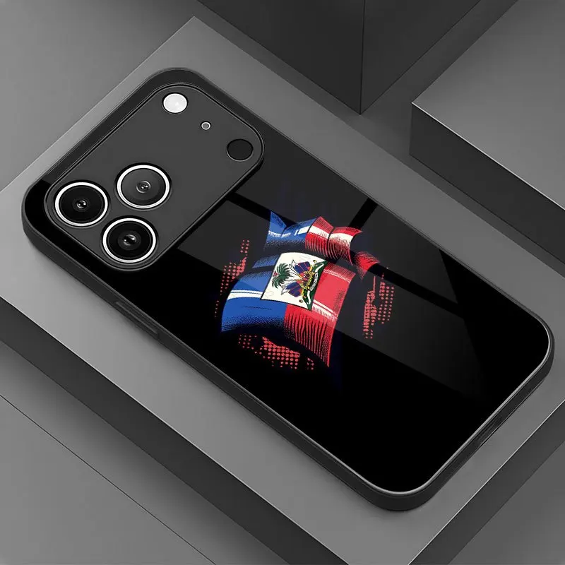 

Haiti Flag Pattern Design 2D Effect Phone Case Suitable for iPhone17/16/16ProMax/15/14/13/12ProMax/11/11Pro Anti-drop protection