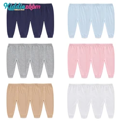 3 Pieces Four Seasons Baby Boy Girl Pants 100%Cotton Newborn Trousers 0-24M Solid Color Infant Outfits