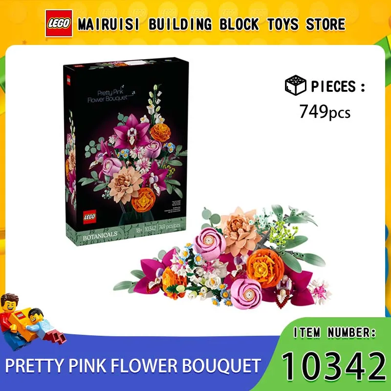 

Lego Icons Series 10342 Pink Bouquet New Product 2025 New Assembled Toy Building Blocks Valentine's Day Gift