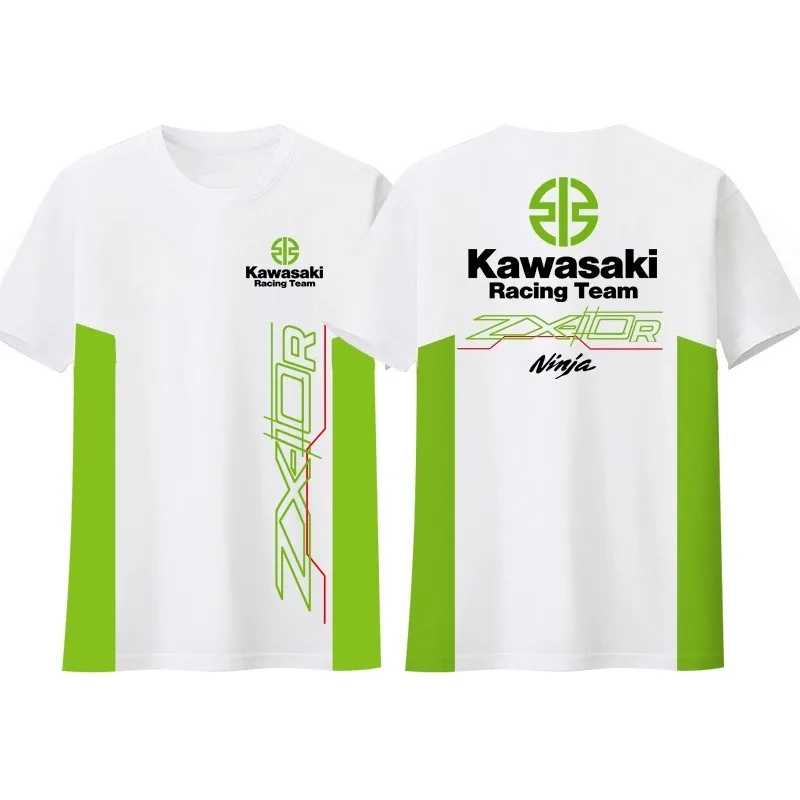

Мотоциклетный костюм Kawasaki NINJA Kawasaki, униформа заводской команды, быстросохнущая футболка с короткими рукавами для мужчин, с половиной рукавов