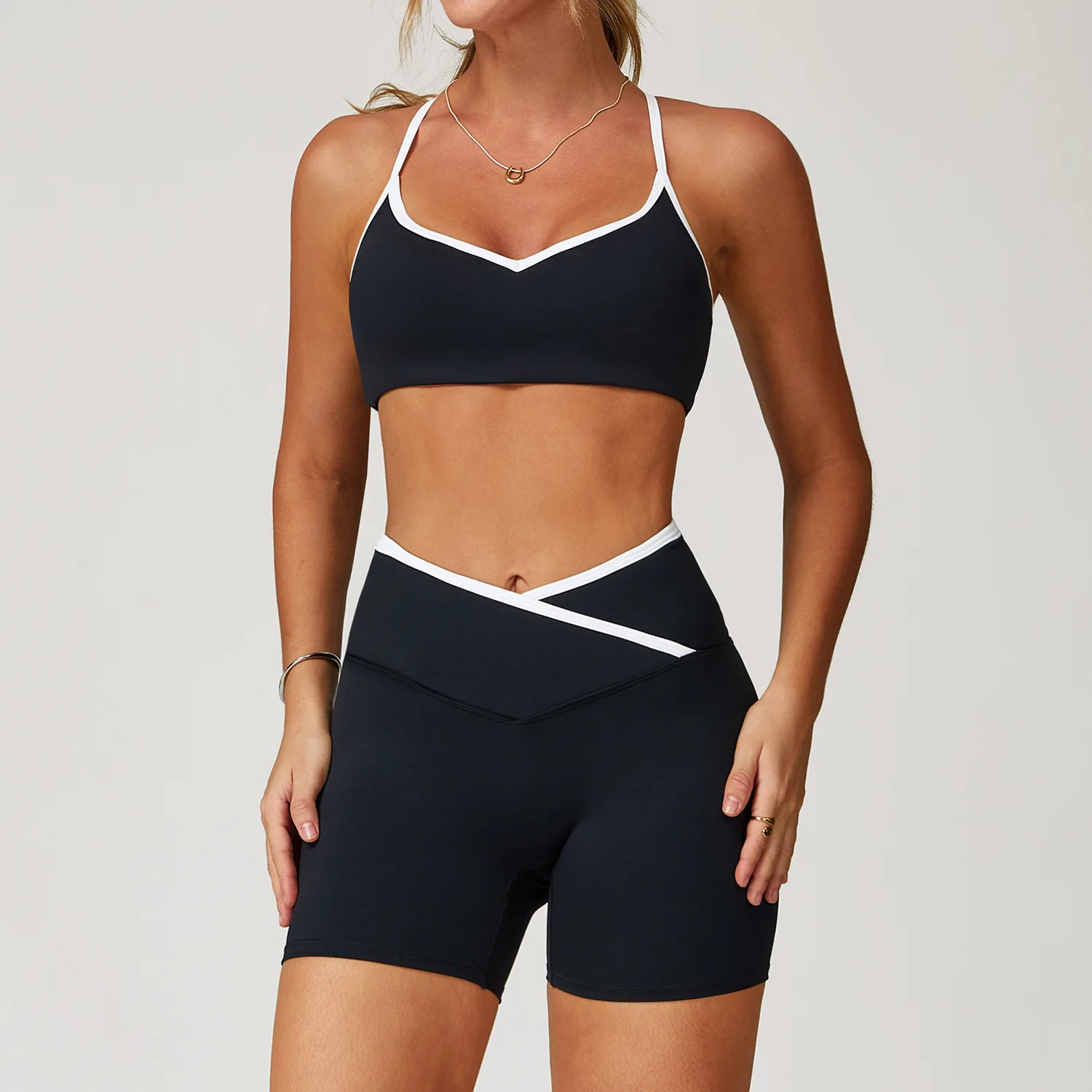 

Women's Clothes Yoga Set 2 Pieces Workout Tracksuit Sportswear Gym Clothing High Waist Crop Top Sexy Fitness Bta Sports Suit2PCS